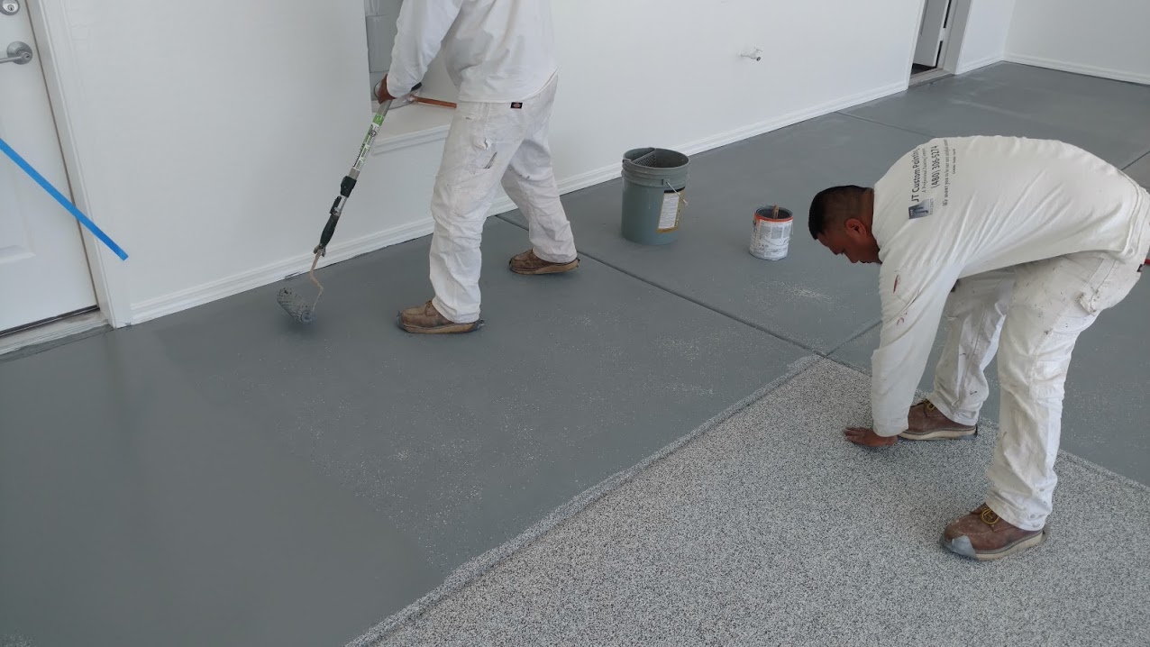 Epoxy garage flooring and concrete staining services in Gilbert, Arizona